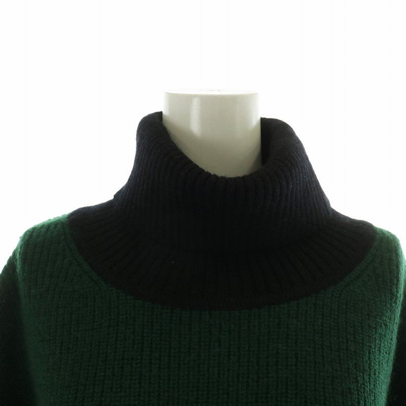CULLNI Asymmetrical Fringe Turtleneck Knit ニット セーター ウール 長袖 ハイネック フリンジ 0 S 緑 黒 22-AW-040 CULLNI(クルニ) / 22AW/Asymmetrical Fringe Turtleneck Knit/2