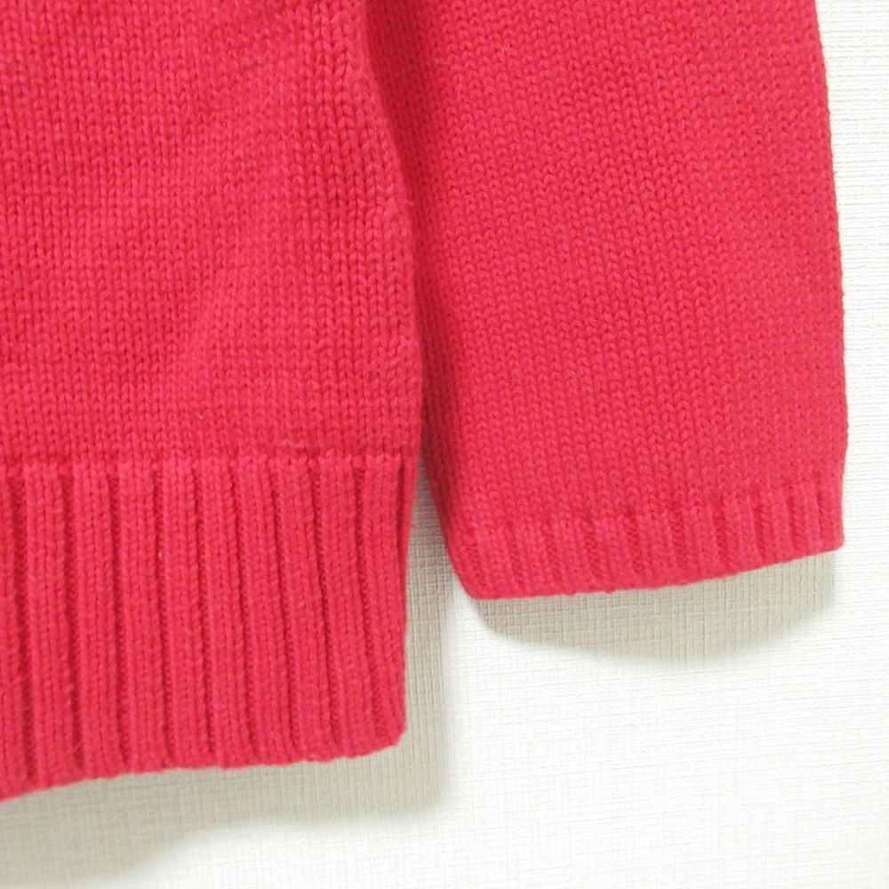 美品 POLO JEANS COMPANY ポロジーンズカンパニー ラルフローレン 星条旗 刺 ハイネック プルオーバー ニット セーター M レッド レディース 古着 中古 美品 POLO JEANS COMPANY ポロジーンズカンパニー ラルフ