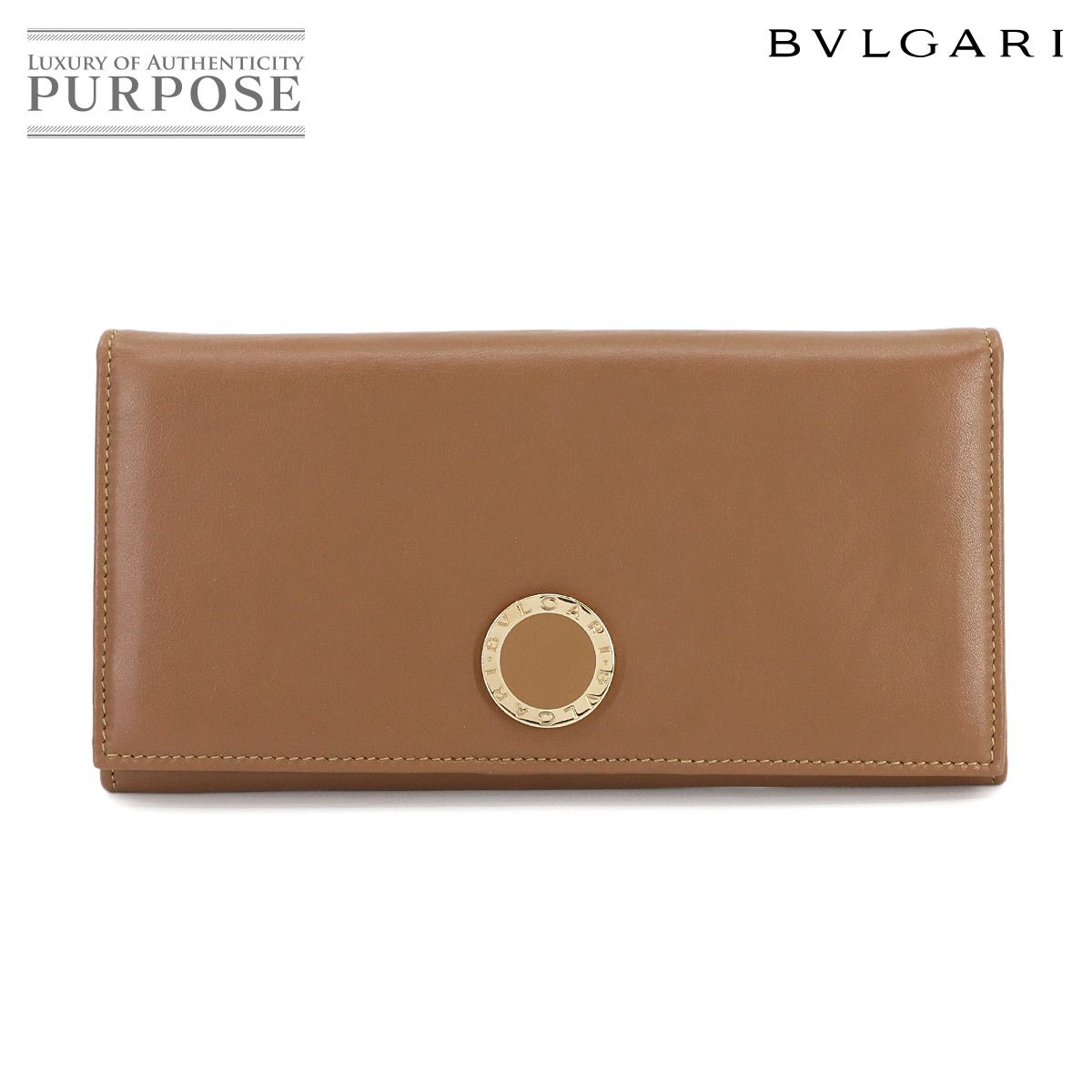ブルガリ BVLGARI ブルガリブルガリ 二つ折り 長財布 レザー ブラウン 33625 ゴールド 金具 Long Wallet 90297709