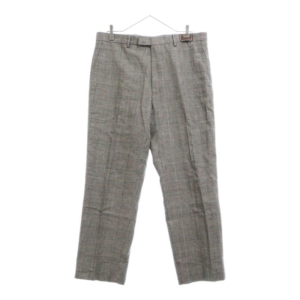 GUCCI (グッチ) グレンチェック柄 ウール スラックスパンツ