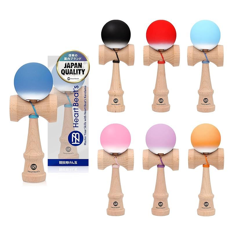 モダンなソリッドカラー 7色 競技用けん玉 けん玉 剣玉 けんだま Kendama マット塗装 ツートン ミスティカルソリッド Heart Beat’s 7色セット 0