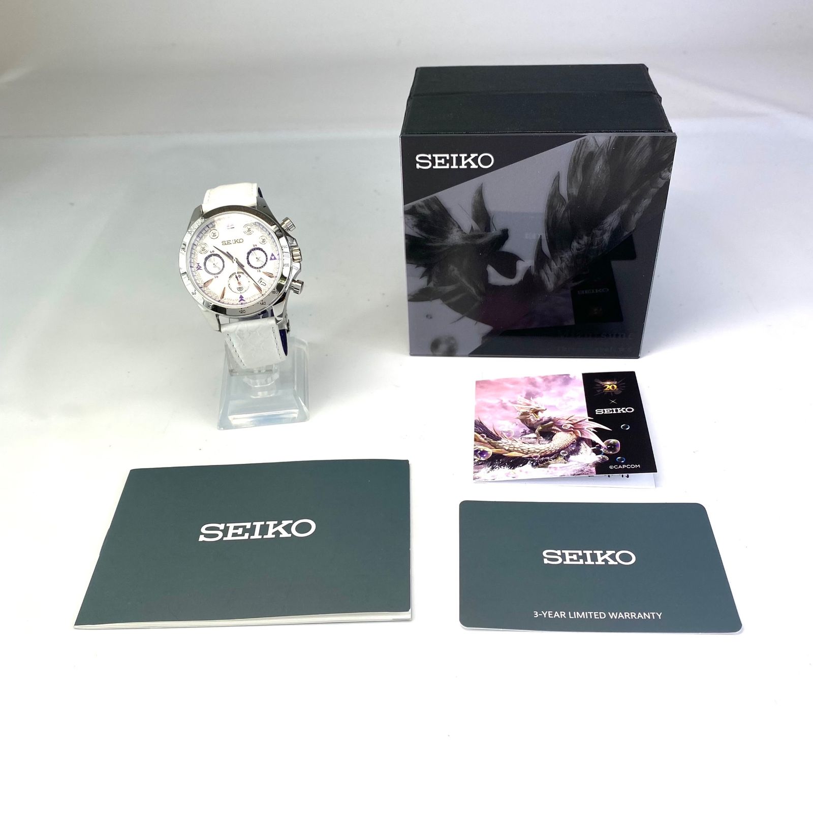 【希少】セイコー　モンスターハンターコラボ　8T63-03F0 タマミツネ　箱付 未使用】セイコー SEIKO 8T63-03F0 モンスターハンター 20周年