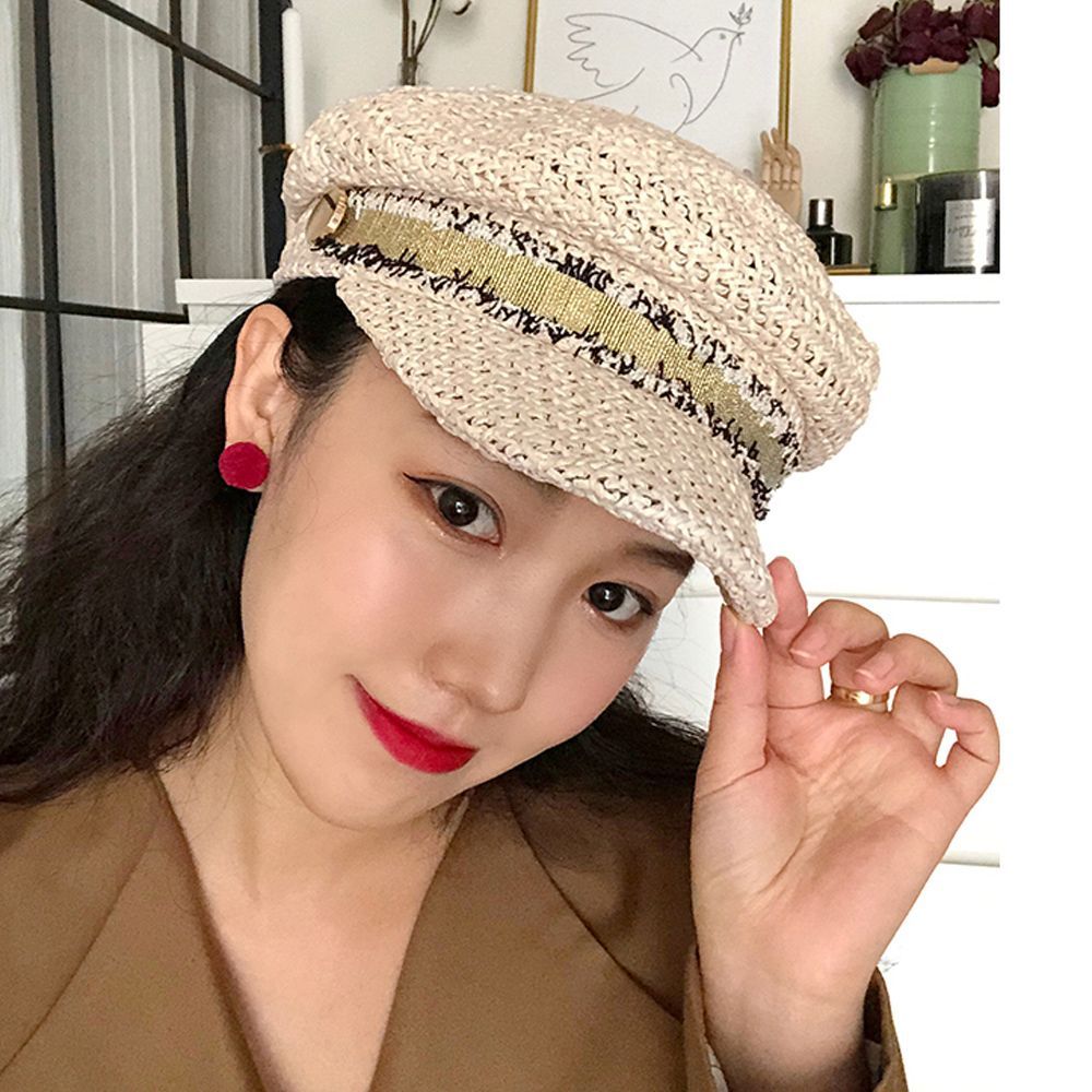 レザーキャスケット 帽子 キャップ 韓国 小顔 紫外線 黒 レディース メンズ 通販
