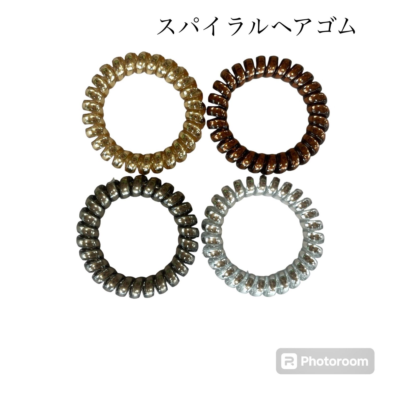 ヘアゴム　スプリング　メタリックカラー　シンプル髪留めヘアアクセサリー _090