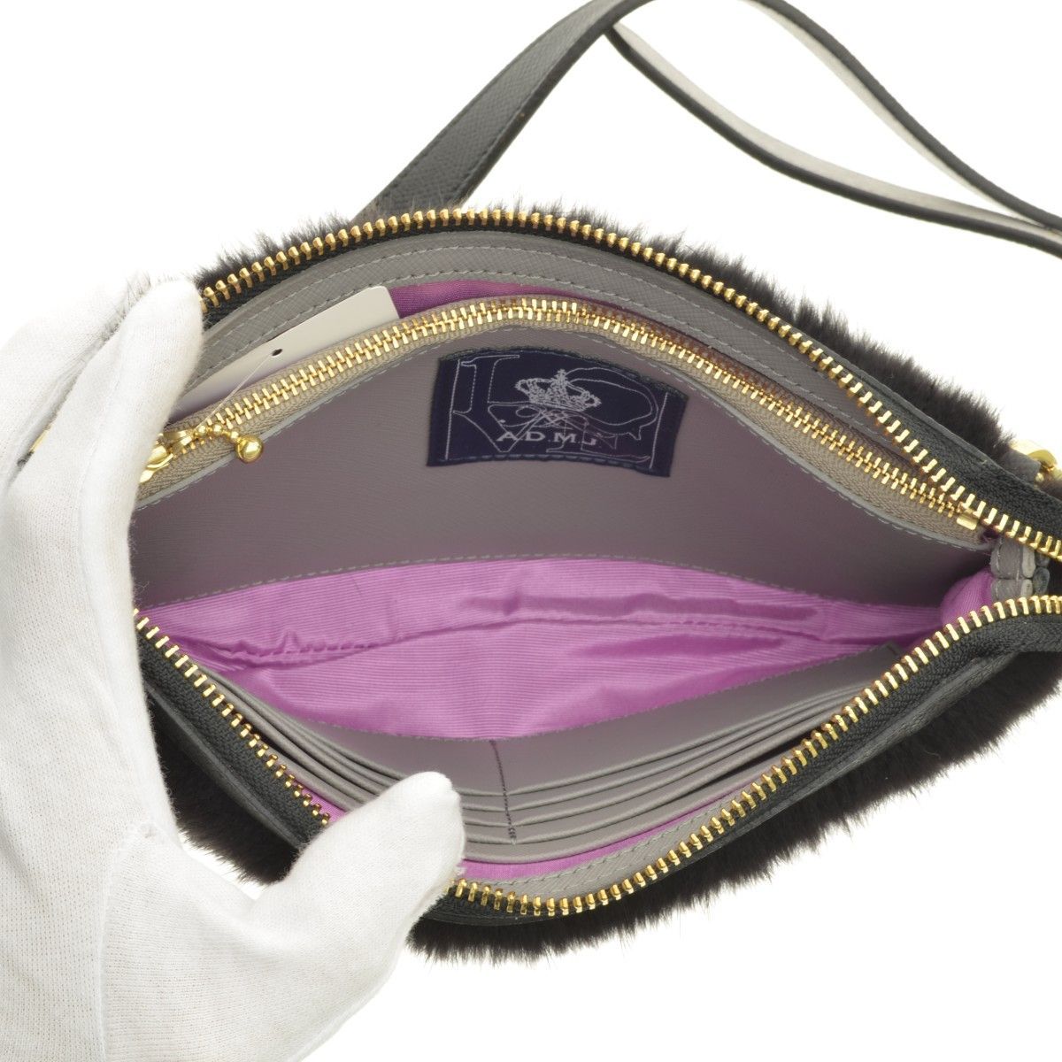 A.D.M.J.accessoiresdemademoiselle】ミンクファー レザーショルダー  