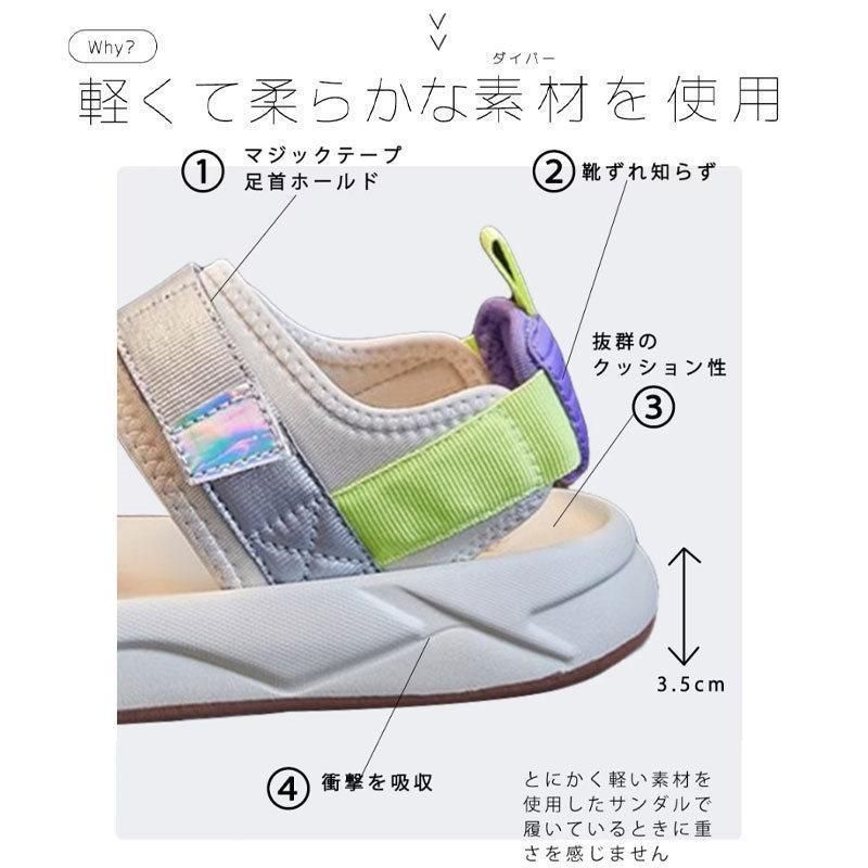 レディース スポーツサンダル サンダル 厚底 | 厚底サンダル スポサン miniministore 厚底サンダルレディース ウェッジ ヒール BOUQET プラットフォーム ミュール つっかけ 25.0cm