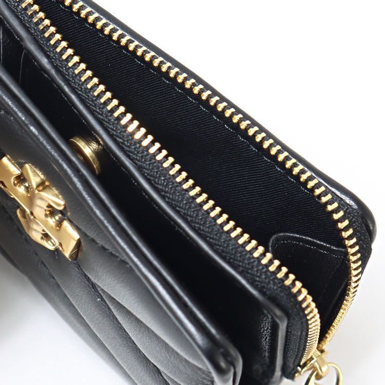 【美品】トリーバーチ レザー 二つ折り財布 キルティング トリーバーチ TORY BURCH 財布 二つ折り財布 レディース キラ