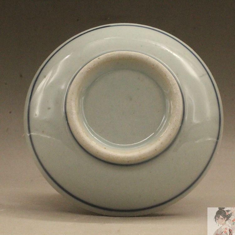 青花双喜纏枝蓮小皿 美品 壺置 花台茶道具 景徳鎮 現代工芸品