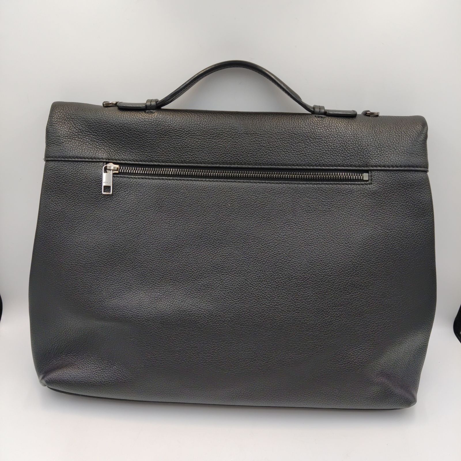 FURLA ブラック ビジネスバッグ 極美品】フルラ ビジネスバッグ レザー