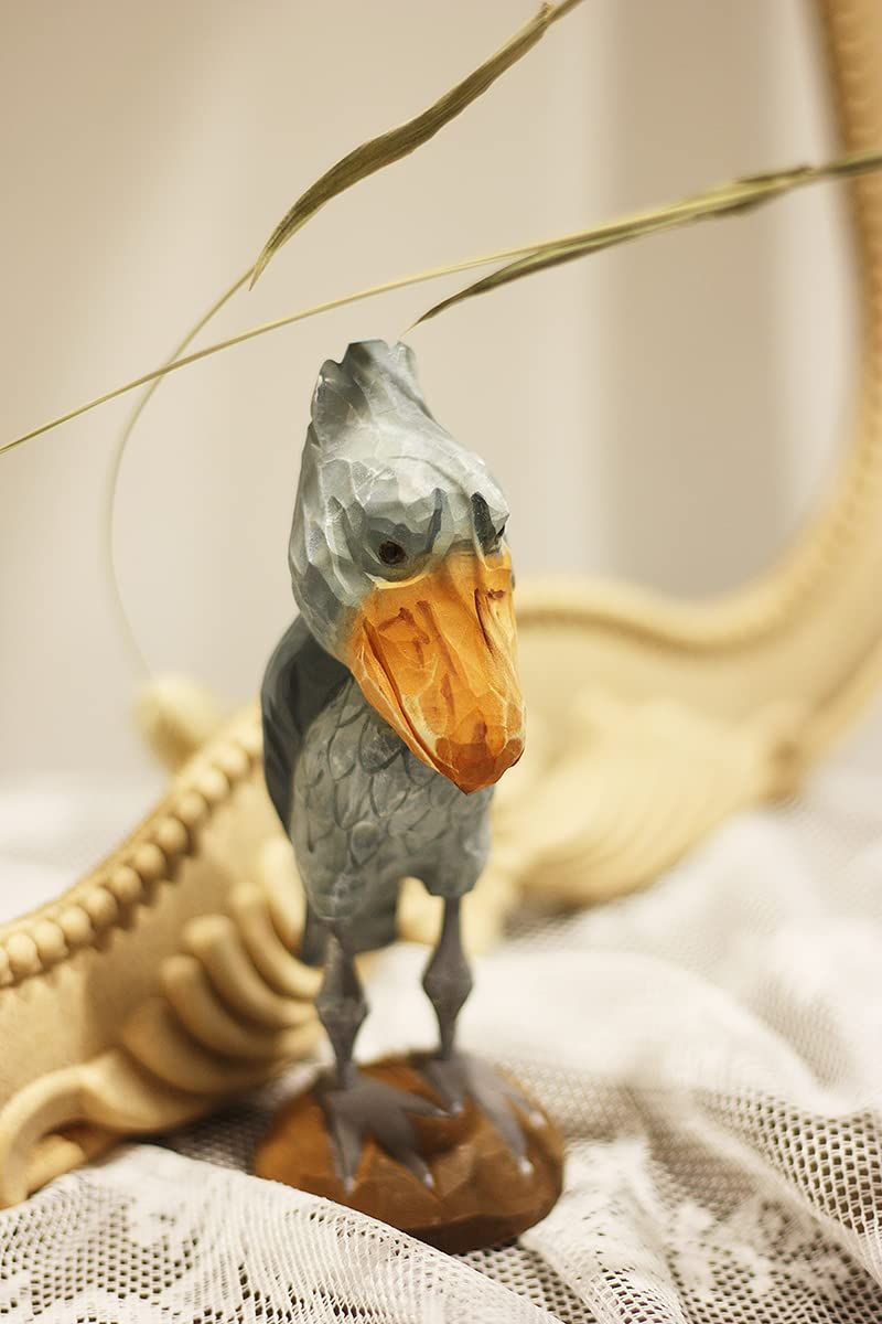 heje) ハシビロコウ置物 Shoebill 木彫 木製 オブジェ 北欧雑貨