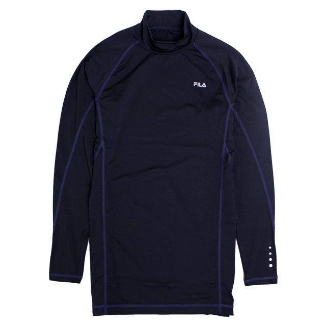 スポーツインナー メンズ フィラ FILA ストレッチ 長袖 ハイネック Tシャツ フィットネス コンプレッションシャツ 3色 M L LL  445-111