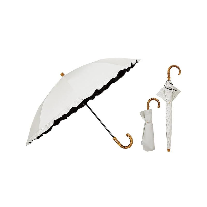 Wpc. 日傘UVO折りたたみ傘フリル ベージュ UVO2F-012親骨50cm Wpc. 日傘UVO折りたたみ傘フリル ベージュ UVO2F-012親骨50cm