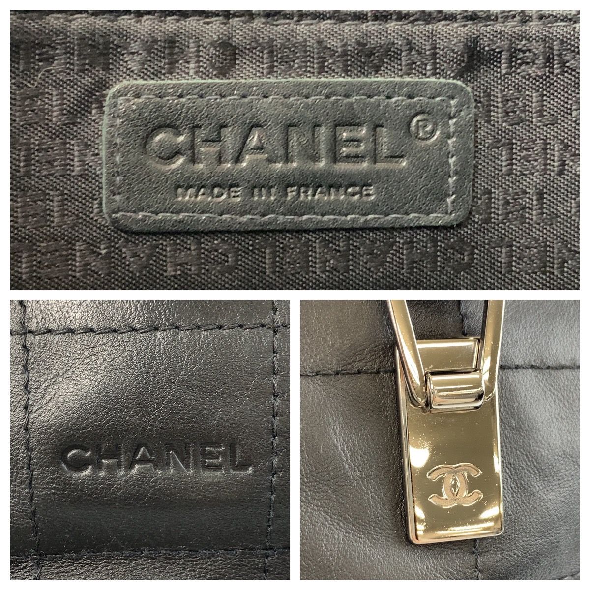 美品 CHANEL シャネル チョコバー ブラック 黒 シルバー金具