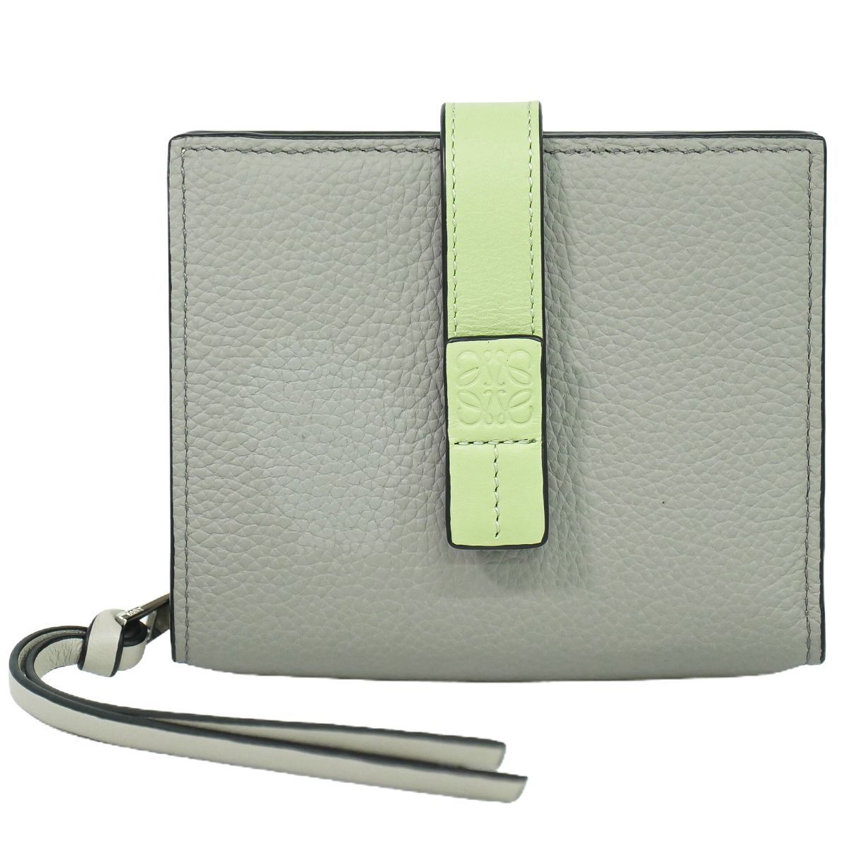 LOEWE グレー 二つ折り財布最終 極美品 箱袋付き ロエベ スリム LOEWE グレー 二つ折り財布最終 極美品 箱袋付き ロエベ スリム