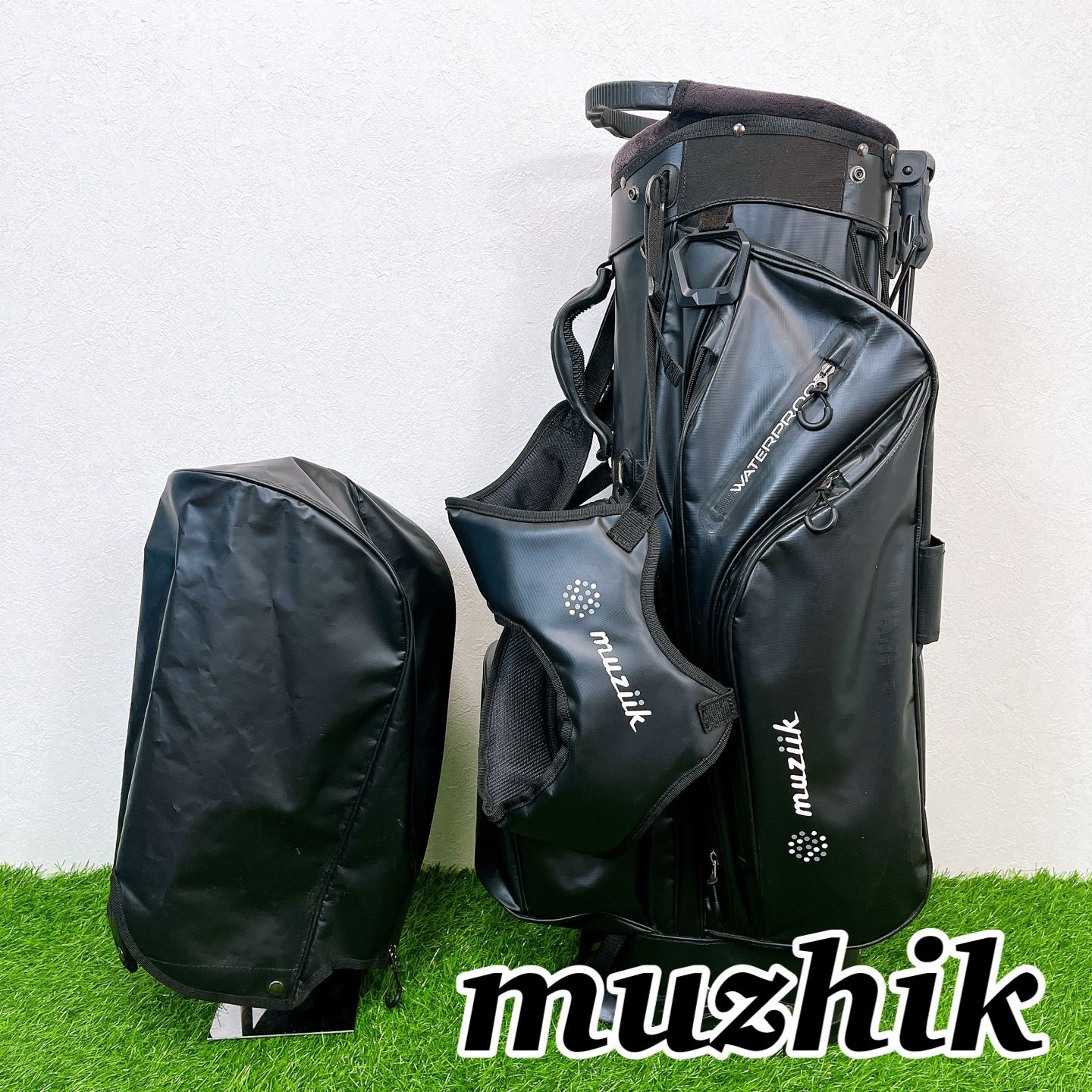 100本 muzhik ムジーク 防水9.0型 スタンドキャディバッグ キャディーバッグ ゴルフバッグ 地クラブ