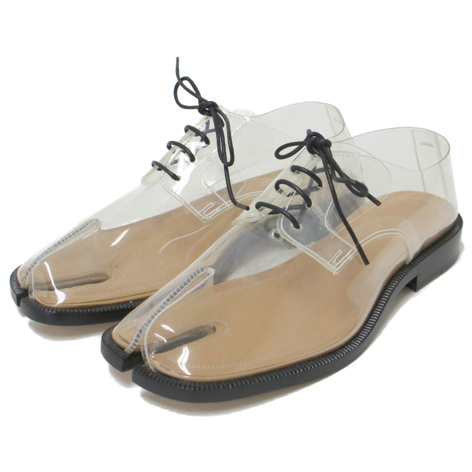新品 Maison Margiela メゾン マルジェラ シューズ レースアップ ローファー 足袋 タビ クリア PVC 38(24.5cm) イタリア製  ブランド 【レディース】靴/シューズ - その他