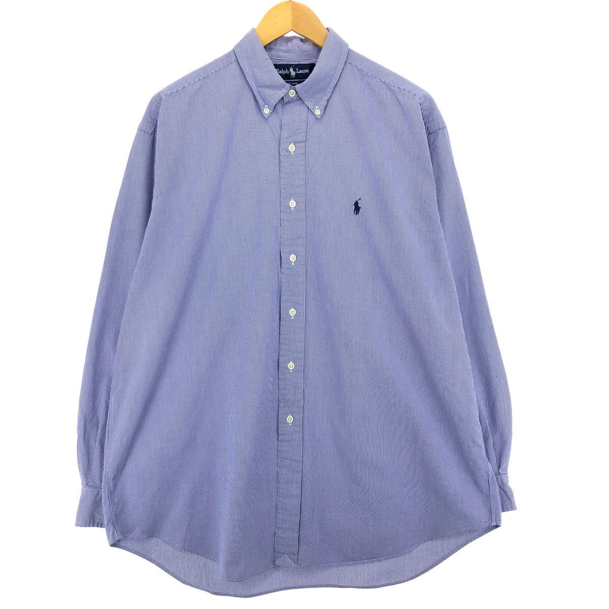 古着 ラルフローレン Ralph Lauren BLAKE 長袖 ボタンダウンチェックシャツ メンズL/eaa412931