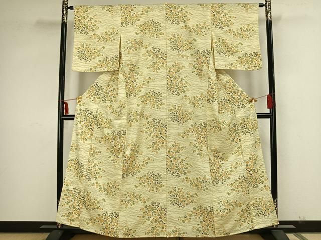 平和屋着物▽小紋　単衣　横縞　洗える着物　AAAU8556fy 平和屋着物▽小紋 単衣 横縞 洗える着物 AAAU8556fy