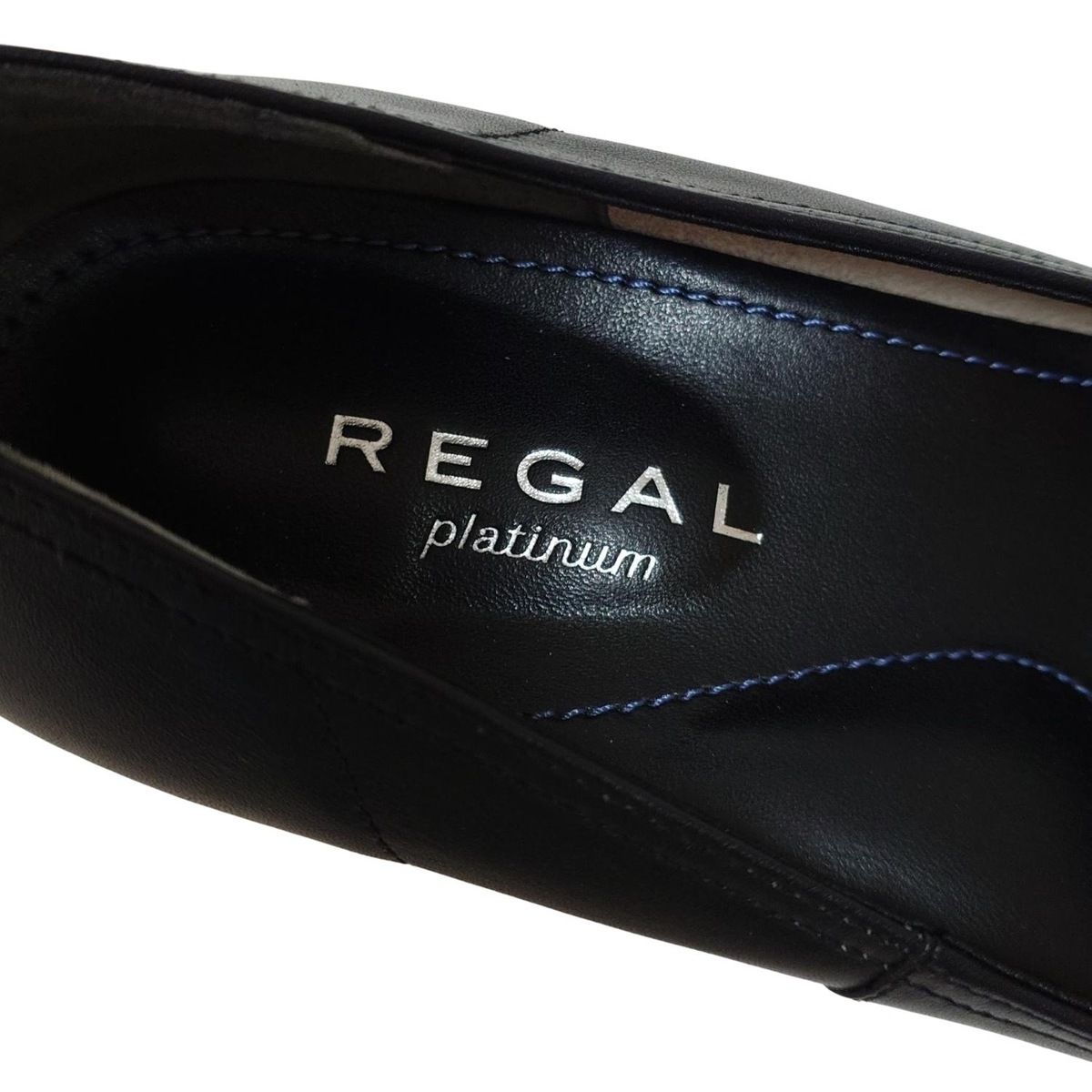 美品REGAL Platinum 黒レザーパンプス 23.5㎝ REGAL パンプス リーガル レディース/「プラチナム」プレーン