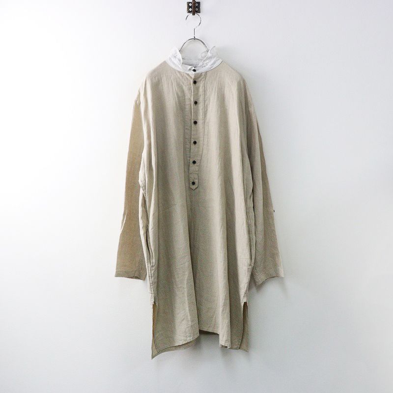 定価37400円 ヴラスブラム Vlas Blomme 13228113 Medium Linen フリル衿チュニック F ベージュ|ワンピース 2400014358520