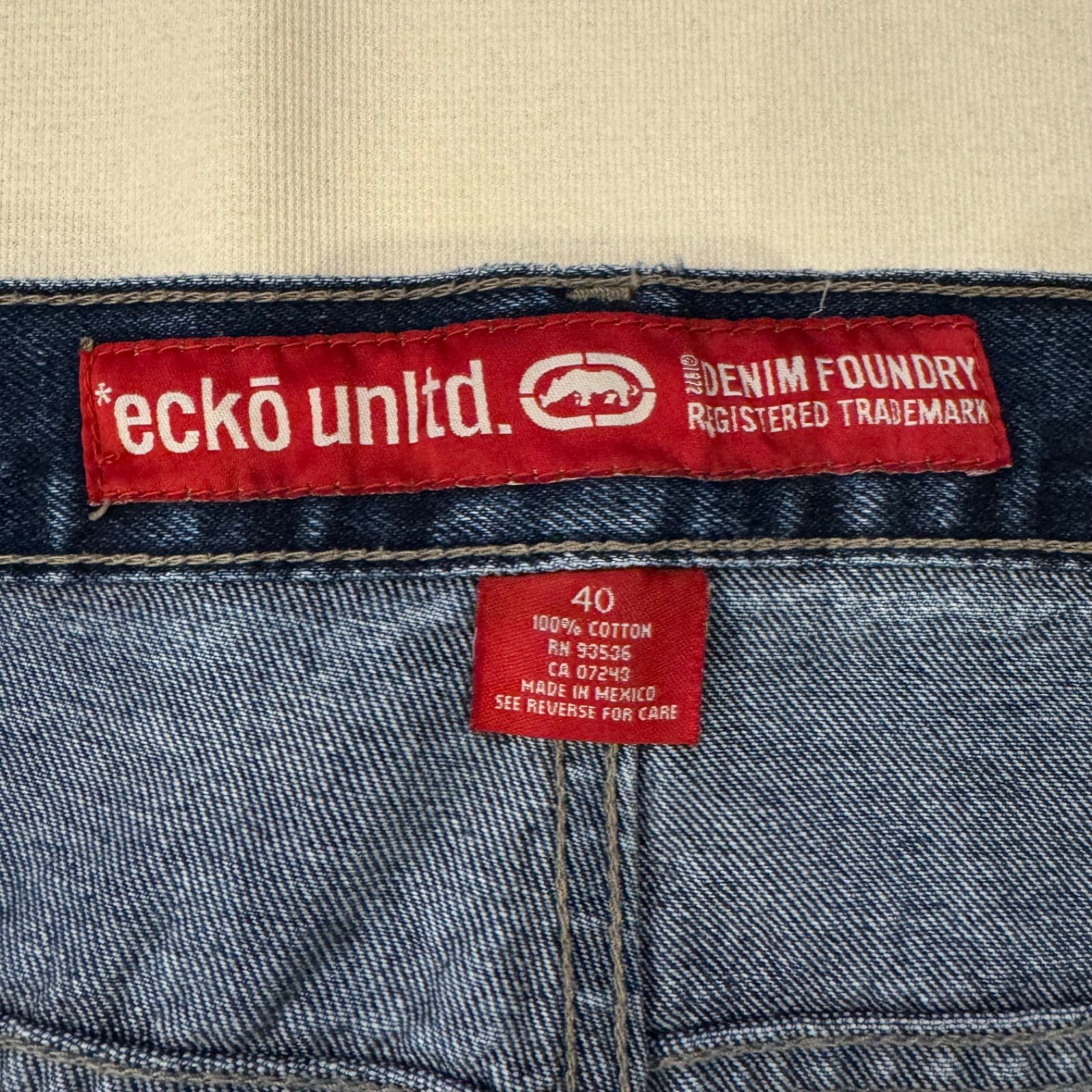 ECKO UNLTD グラフィティ ワイドデニムパンツ 裾カットオフ y2k ECKO UNLTD グラフィティ ワイドデニムパンツ 裾カットオフ y2k