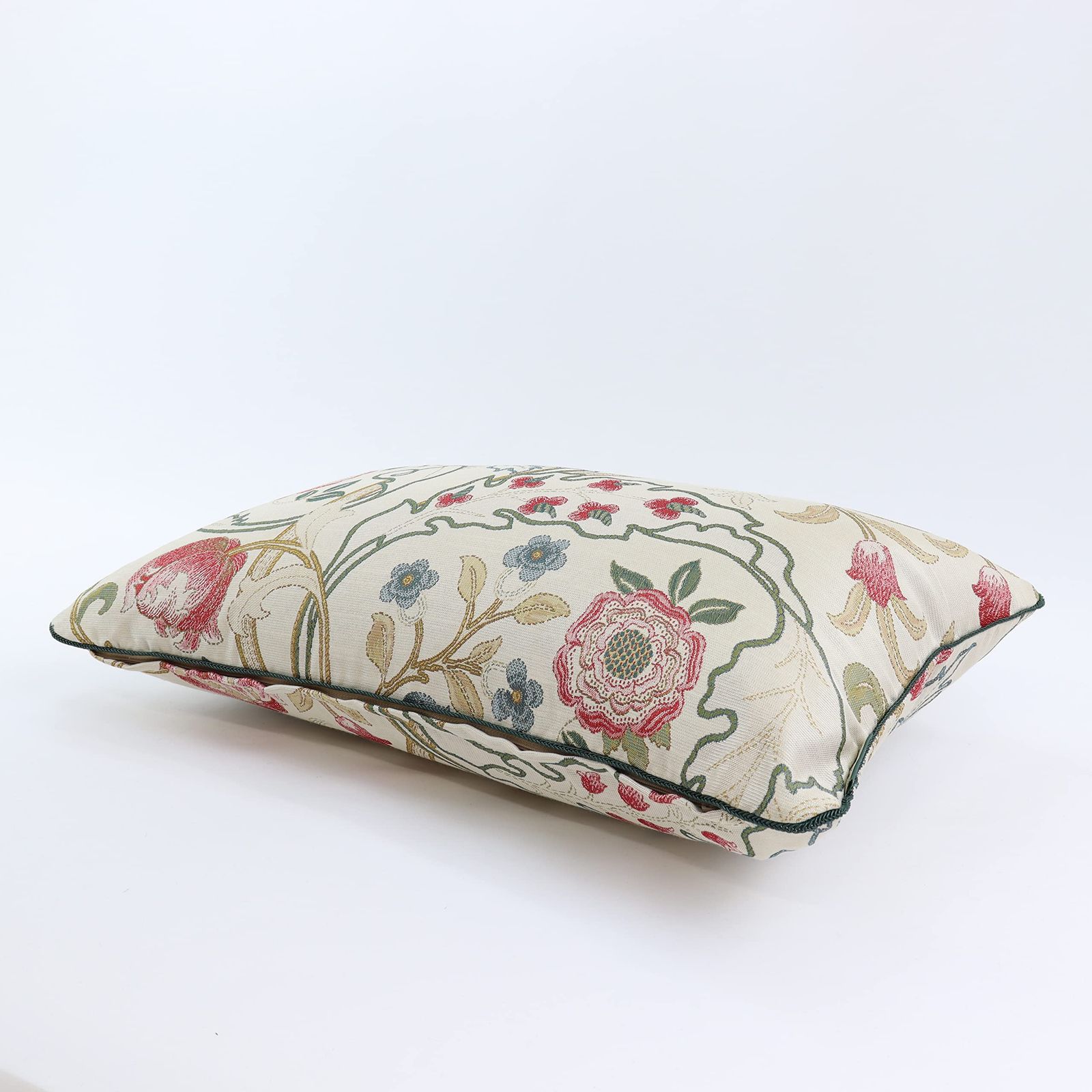 川島織物セルコン Morris Design Studio モリスデザインスタジオ 背当 クッションカバー マリーイザベル レッド 60×35cm LL1725