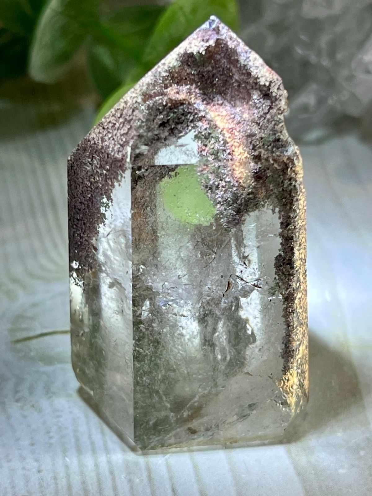 占い・開運 レインボー ガーデンクォーツ ポイント 水晶 クリスタル 原石