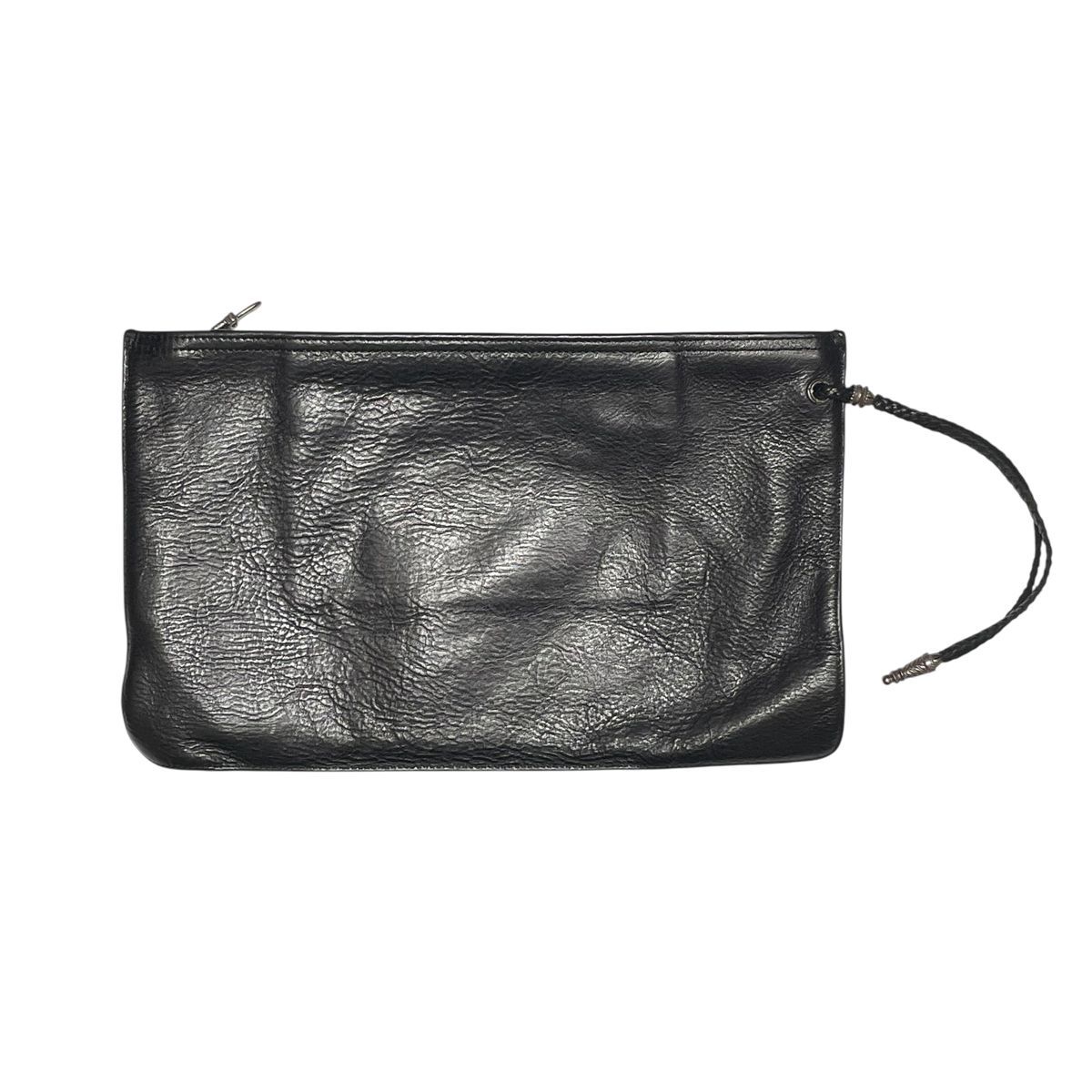 【CHROME HEARTS】 レザー クラッチバッグ FLAT MED PLANE クロムハーツ FLAT MED PLANE ストラップ付レザークラッチバッグ