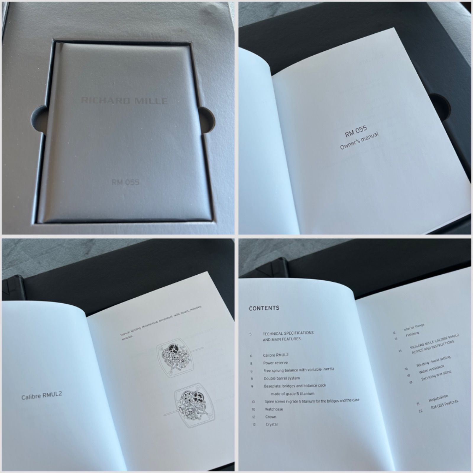 【美品】 RICHARD MILLE リシャールミル オーナーズマニュアル owner’s manual 付属品 ブックレット booklet 説明書  取扱説明書 カタログ 冊子 バッバ・ワトソン RM055 腕時計 時計 ウォッチ 中古