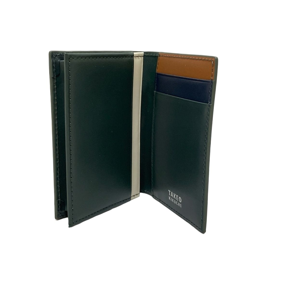 TAKEOKIKUCHI(タケオキクチ) 名刺入れ - ダークグリーン レザー アンティーク調レザー 2つ折り 財布 （財布・コイン ケース・マネークリップ）｜TAKEO KIKUCHI / タケオキクチ ファッション通販 タカシマヤファッションスクエア