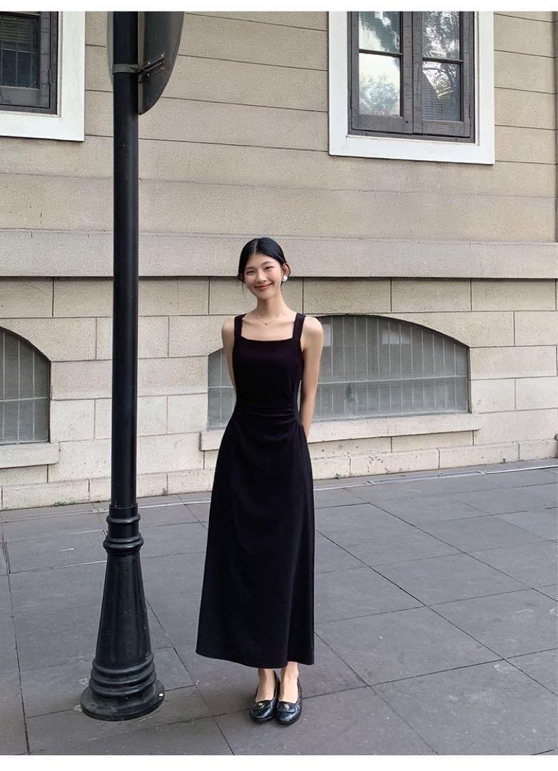 スクエアネックロングワンピース 春のデート＆パーティにぴったり