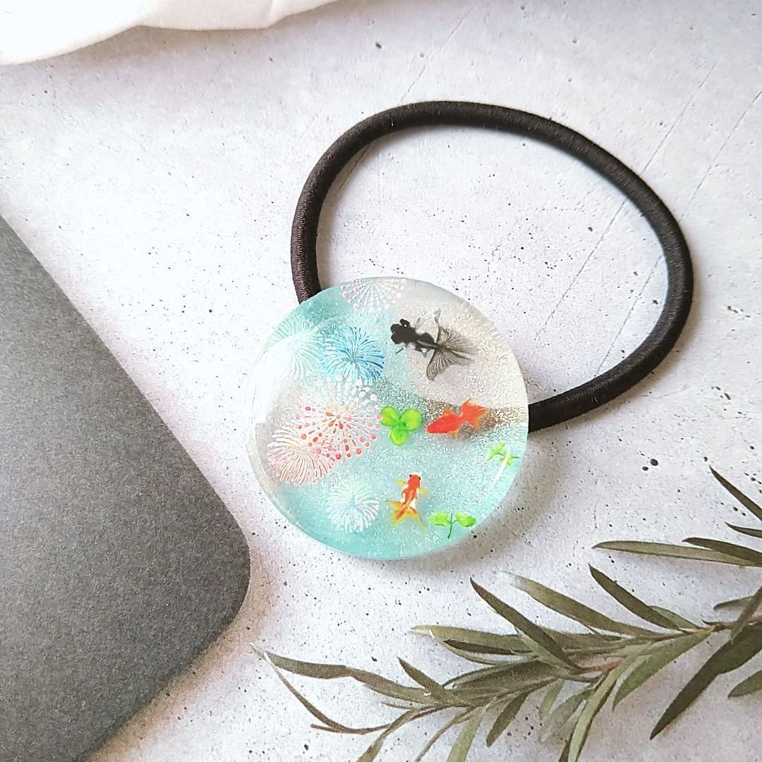 【Aー567】レジン ヘアゴム Aー567】レジン ヘアゴム