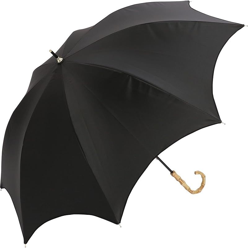 エイ エス エス エイ assa 日傘 完全遮光 レディース 長傘 UVカット 大きめ 55cm ワイド 軽量 手開き傘 遮熱効果 晴雨兼用 グラスファイバー バンブー 竹製ハンドル FLL FLL009 ブラック 1