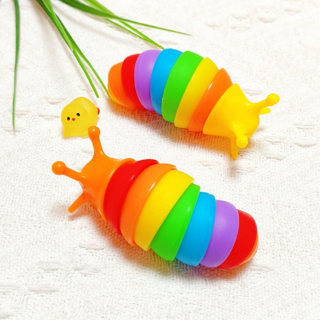5色セット】レインボーナメクジキーホルダー 芋虫 いもむし イモムシ