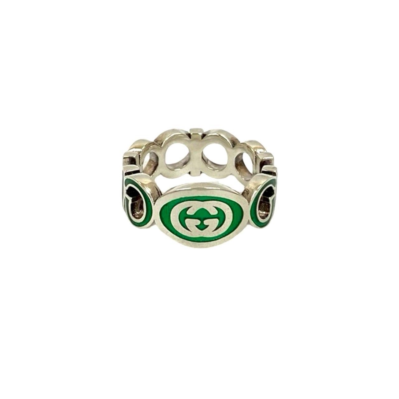 極美品✨GUCCI リング インターロッキング シルバー エメラルド グリーン GUCCI - GUCCIインターロッキングG リング グッチ エメラルド