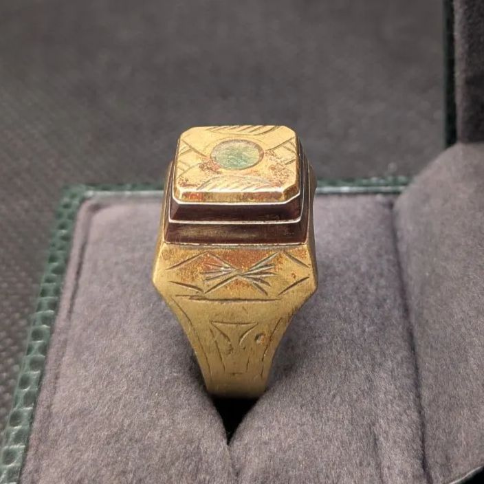 シグネットリング 22号 青銅製 アンティーク品 工芸品 ブロンズ カーネリアン WWW_NOITHATQUANGTHANH_NET