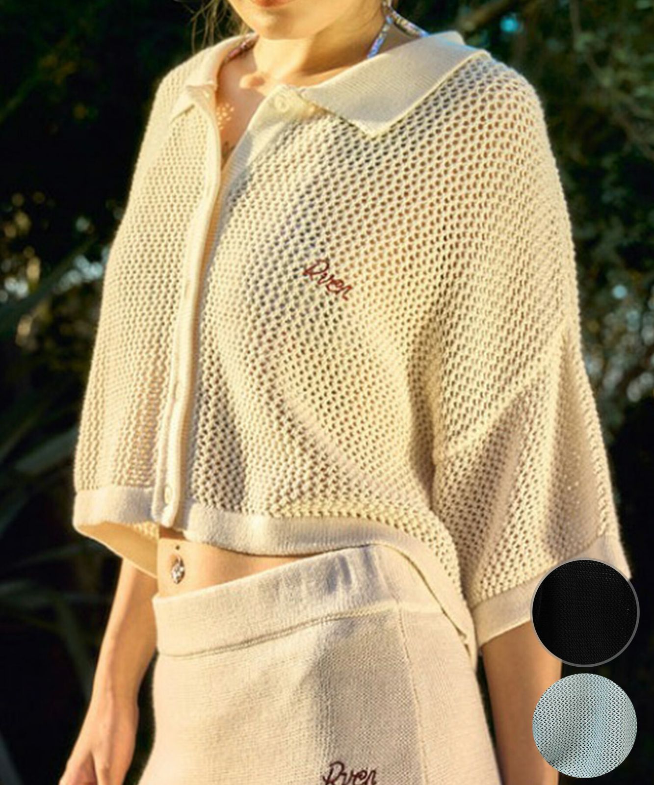 Callaway ファジー素材 ジャケット M ジップアップ ニット ツイード