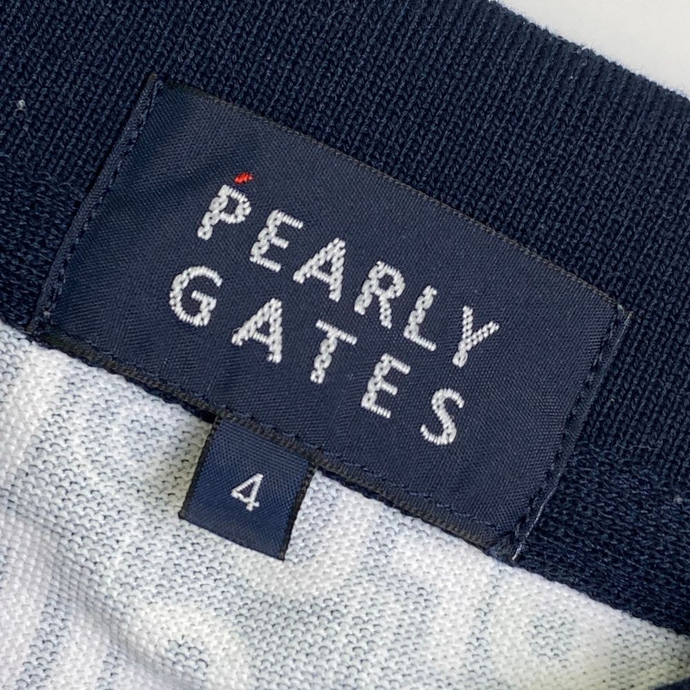 サイズ：4 PEARLY GATES パーリーゲイツ  半袖ポロシャツ ワッペン 総柄 ネイビー系 [240101490010] ゴルフウェア メンズ ストスト PEARLY GATES パーリーゲイツ 半袖ポロシャツ ワッペン 総柄