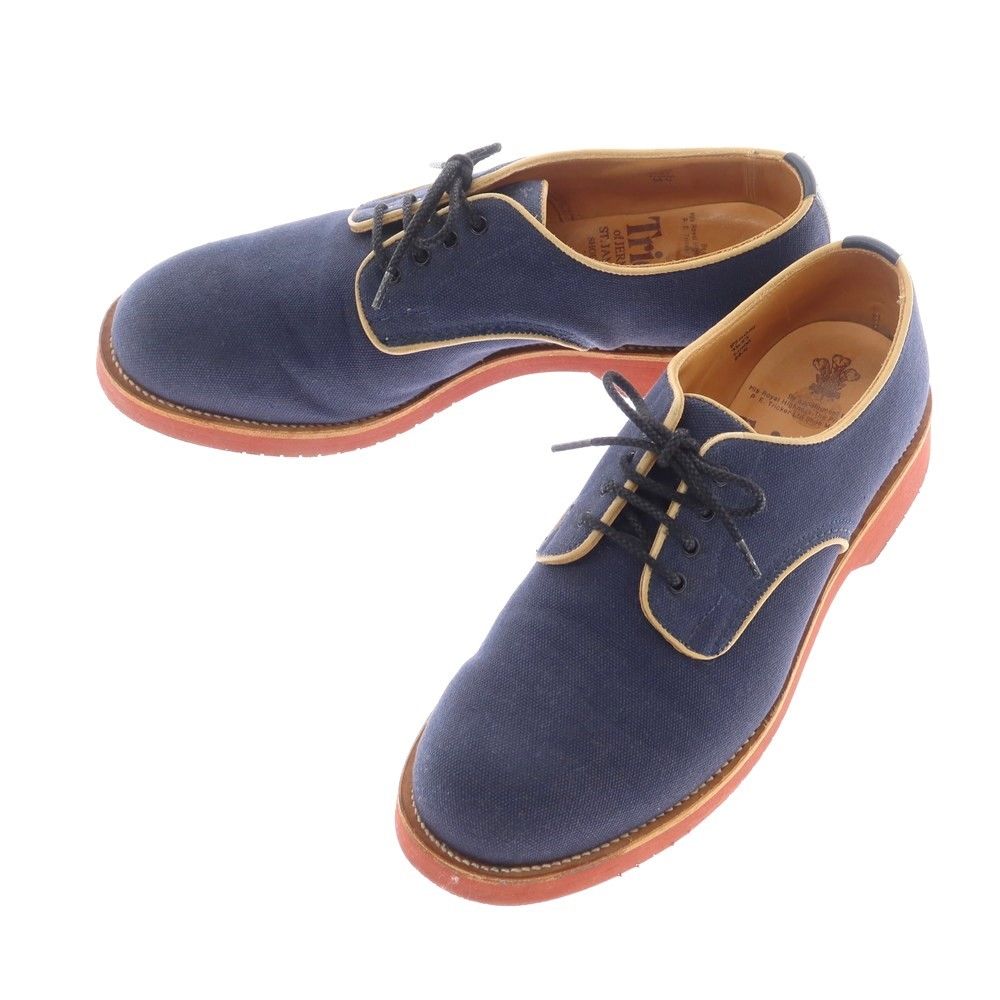 トリッカーズ Tricker s キャンバス プレーントゥ ダービーシューズ ネイビー サイズ6 1|2 メンズ