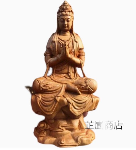 仏像 仏教美術 合十自在観音様 木の雕刻品 木彫り仏像 職人手作り