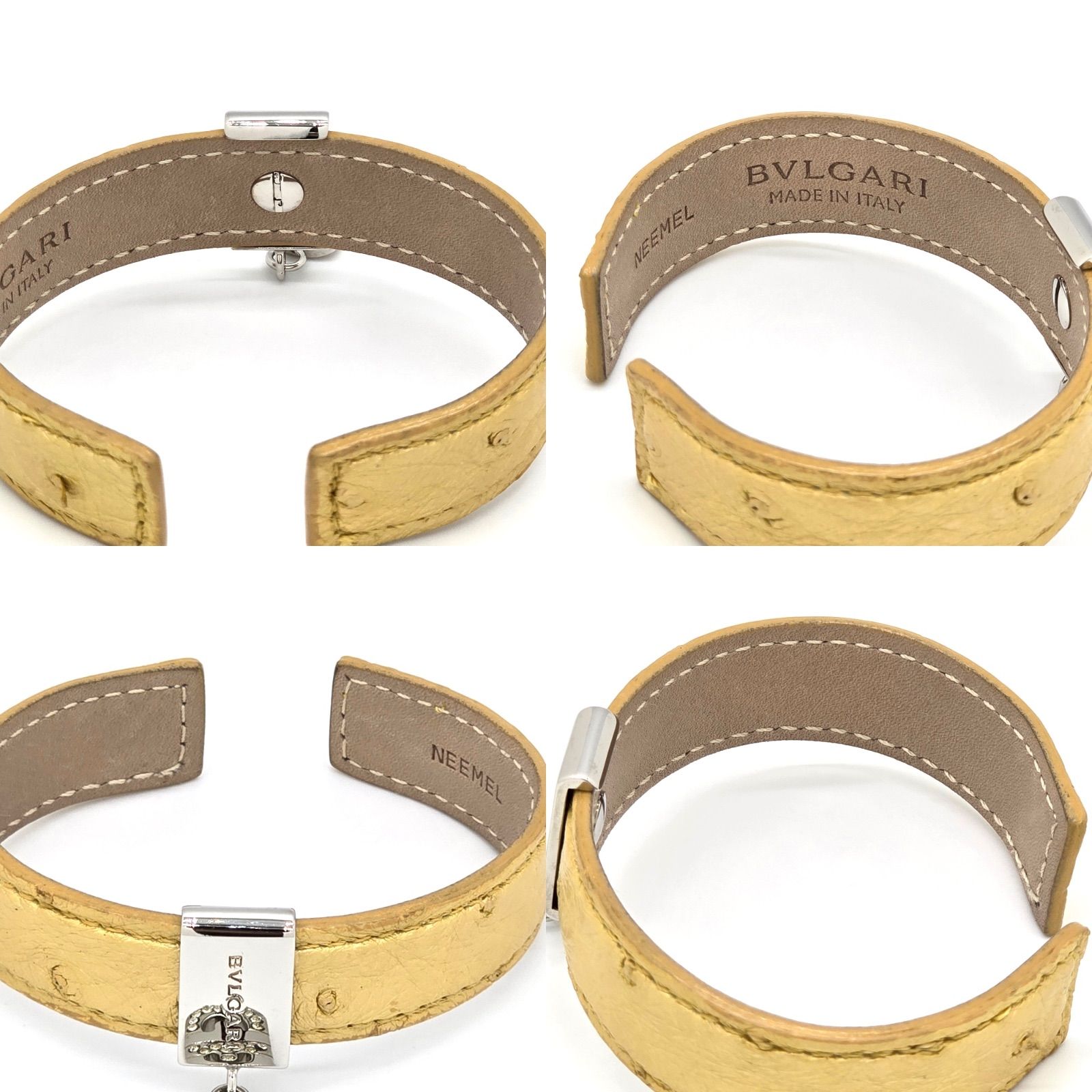 BVLGARI ブルガリ パレンテシ レザー バングル ブレスレット