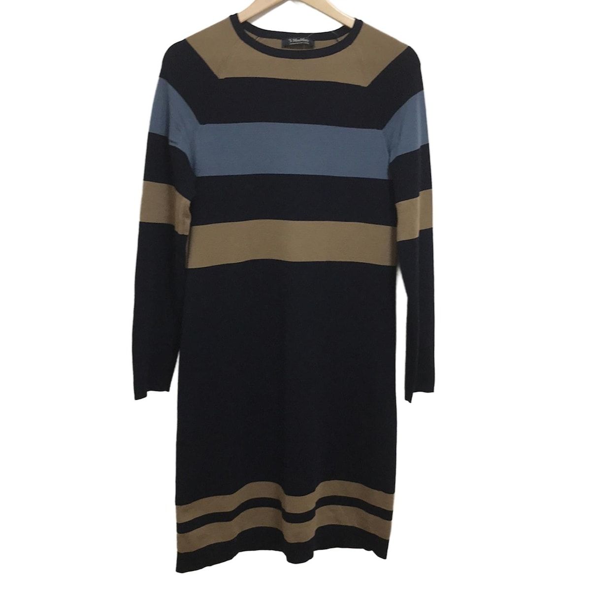 【MAX MARA】ひざ丈ワンピース ガーネット, ブルー ラガーシャツカットワンピース（ワンピース）｜Unitage