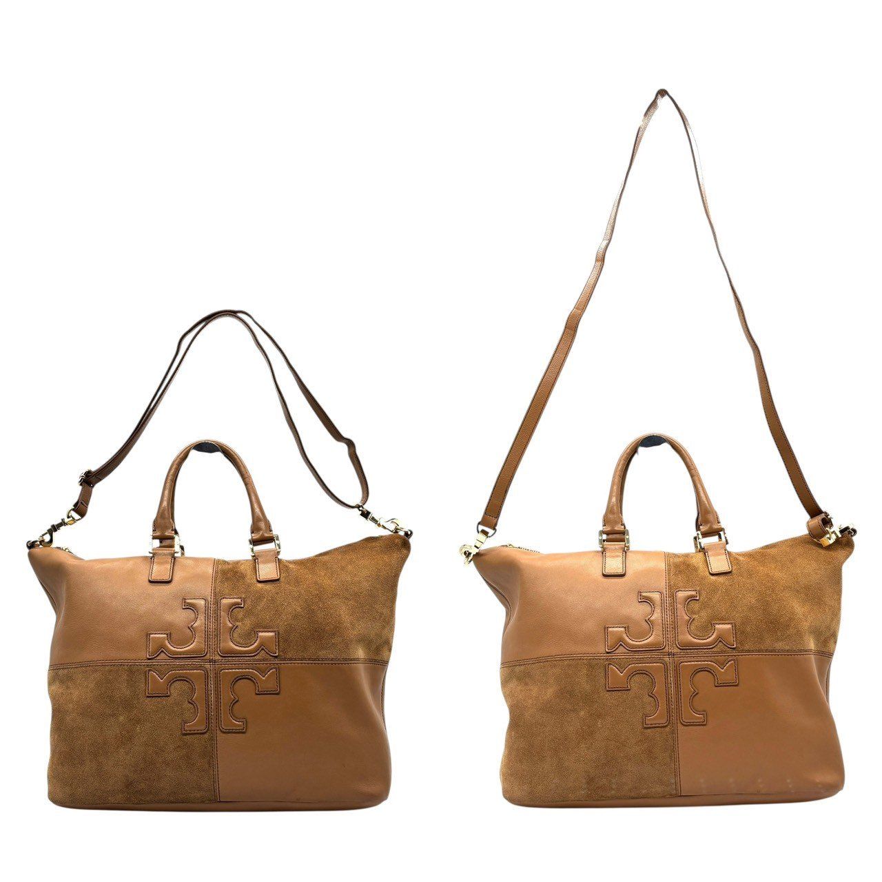 Tory Burch ナタリー サッチェル　ハンドバッグ　ビッグロゴ　スエード Tory Burch ナタリー サッチェル ハンドバッグ ビッグロゴ スエード