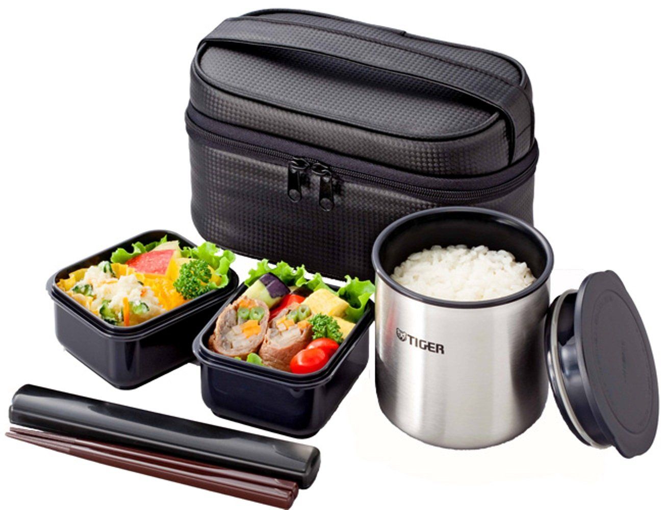 タイガーまほうびん弁当箱 トレータイプ ブラック LWY-BA36-K