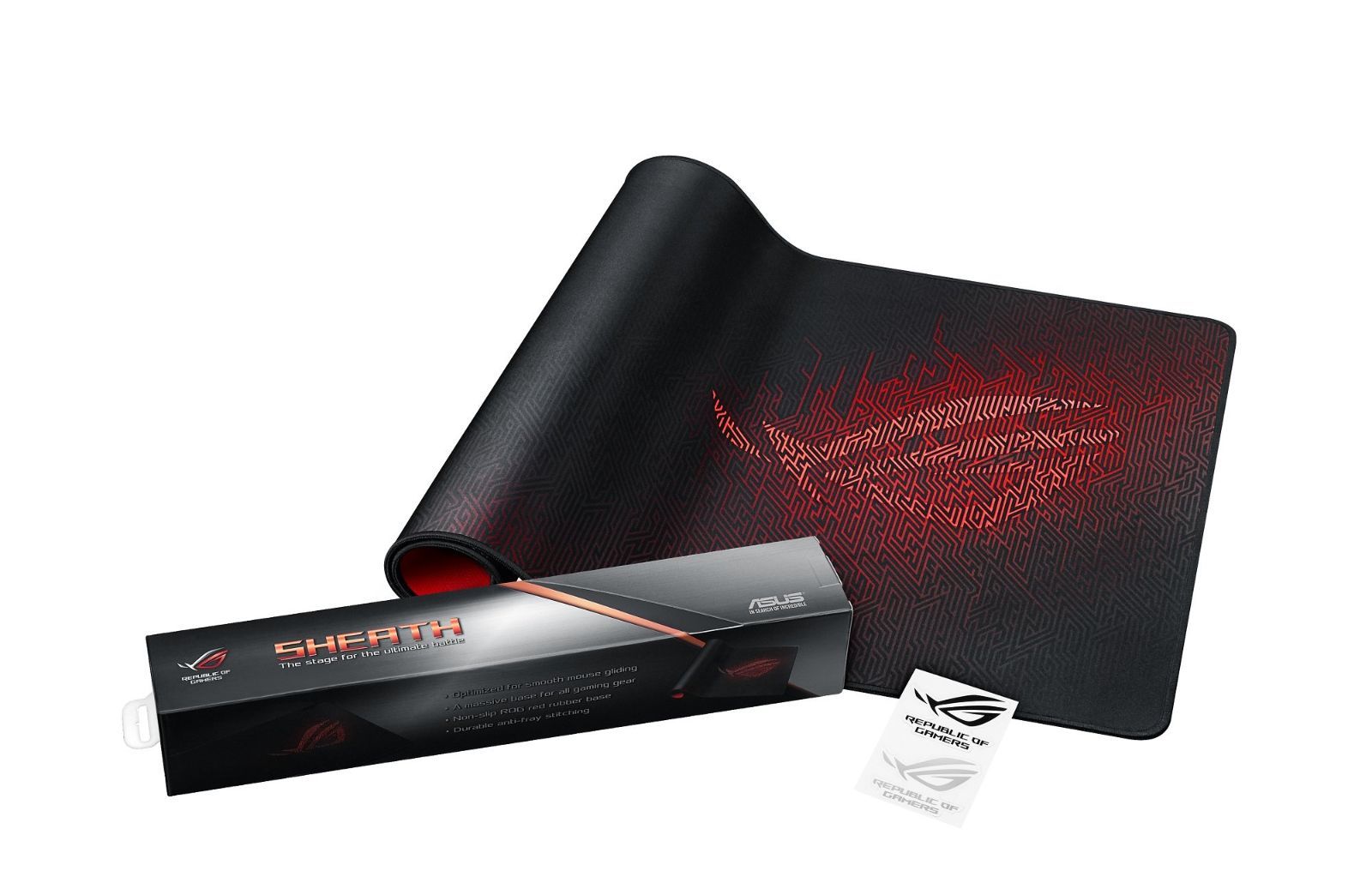 ブラック ASUS 超大型のワイド設計にどこまでも滑らかな表面を持つ究極のゲーミングマウスパッド ゴム NC01-1A