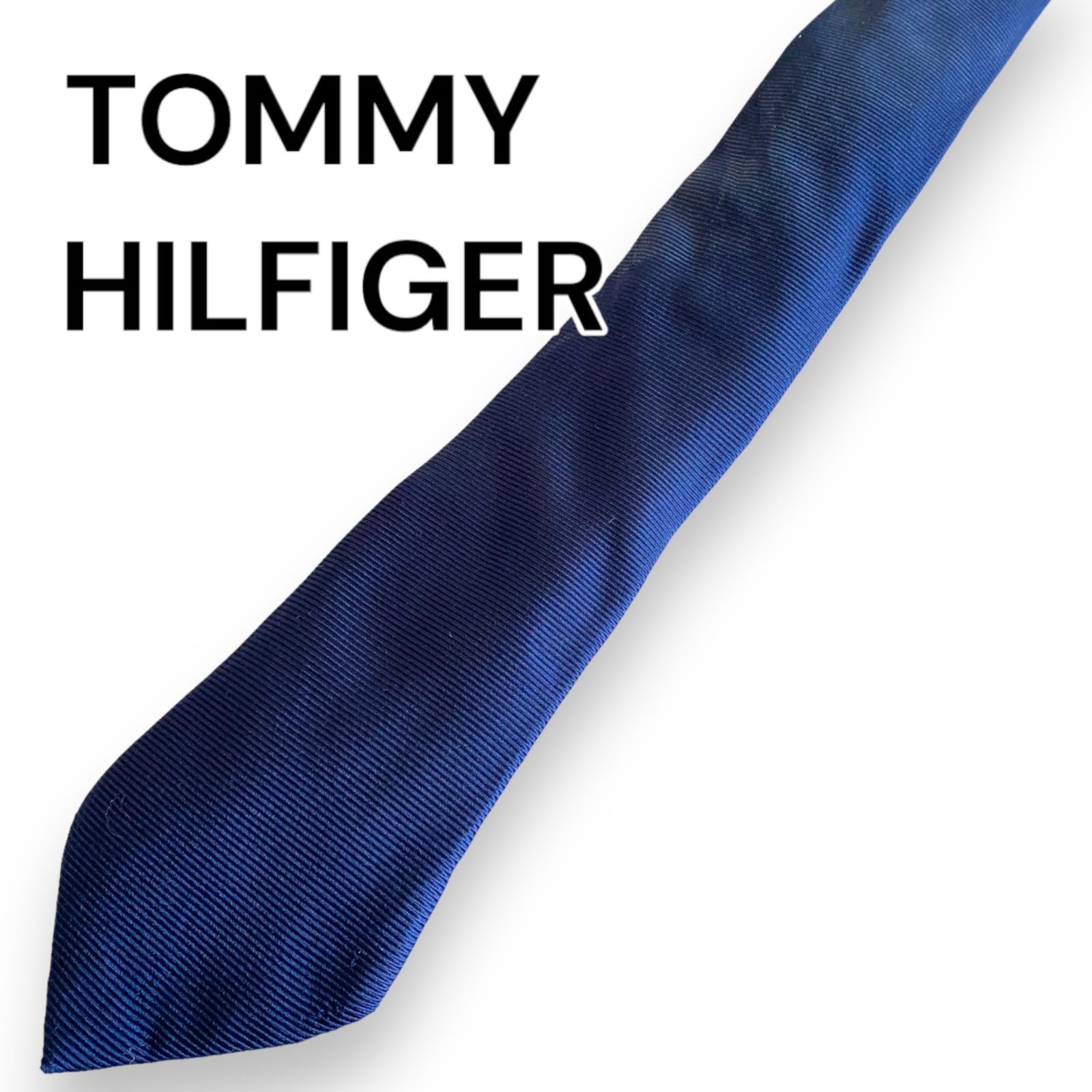 訳あり品】TOMMY HILFIGER トミーヒルフィガー シルク 無地 ネクタイ