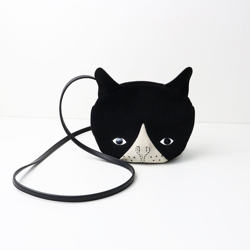 希少 人気アイテム 2024AW ミナペルホネン mina perhonen kitten レザー ショルダーバッグ 仔猫モチーフ/ブラック【2400014318241】 希少 人気アイテム 2024AW ミナペルホネン mina perhonen kitten