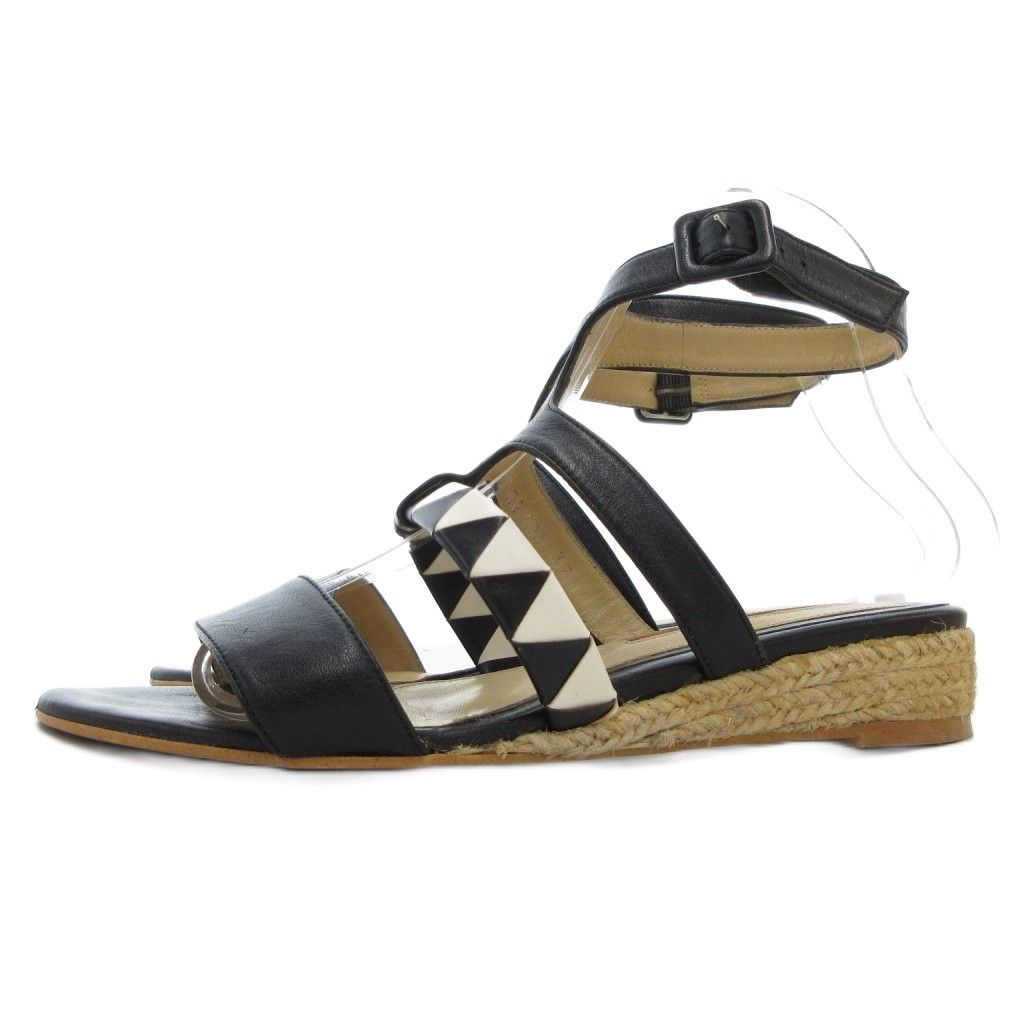 ペリーコ PELLICO サンダル シューズ ストラップ レザー 37 24cm 黒 ブラック |AE GY18