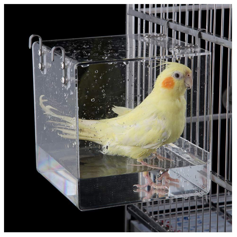 シジュウカラ バード 巣箱 バスコンテナ 鸚鵡 バスコンテナ 鳥 バスタブ 鸚鵡 アクリルケージケース 鳥浴場用ケージ オウム、コニュア、オカメインコ、セキセイインコ用ラージバードバス 