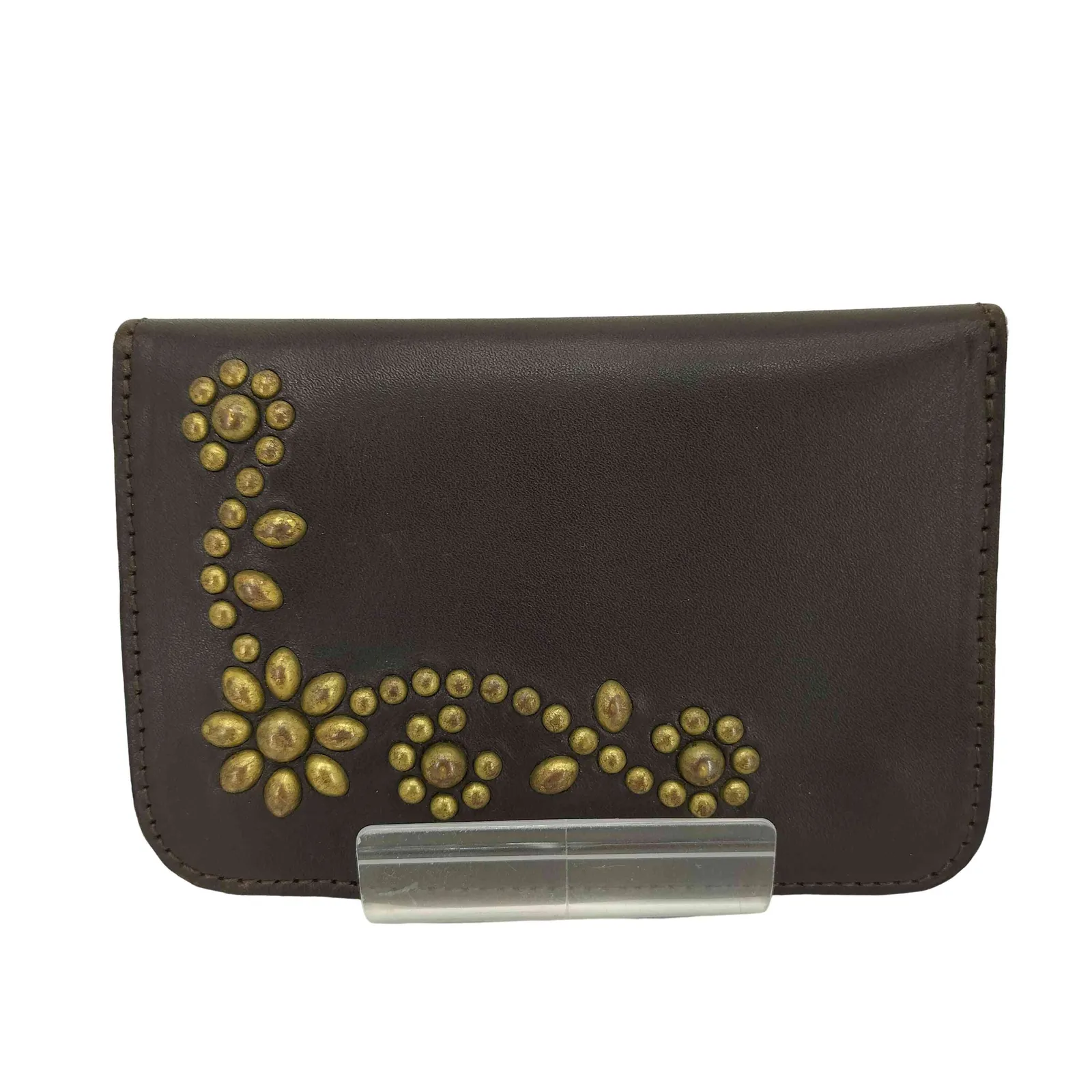 (本日中値下げ)HTC フラワー スタッズ ミドルウォレット 財布 HTC エイチティーシー フラワー スタッズ レザー ウォレット